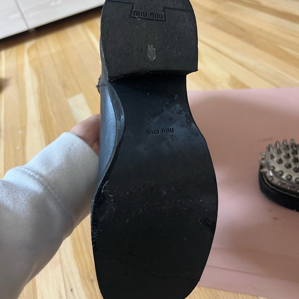 Miu Miu Barely Used Leather Colorblock Pattern Ri… - image 3